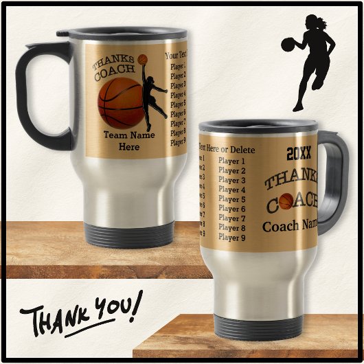 Alle NAMEN van de Speler Gifts voor Basketball Coa Reisbeker