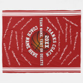 Alle namen van spelers, Gift voor basketbalcoach,  Fleece Deken (Voorkant (Horizontaal))