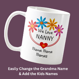Alle namen wijzigen Kinder namen Nanny Flower Hear Koffiemok