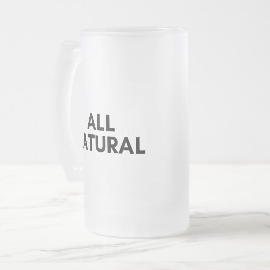 alle natuurlijke matglas bierpul (Voorkant links)