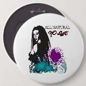 Alle natuurlijke No Lye Pin Ronde Button 6,0 Cm (Voorkant /achterkant)