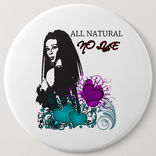 Alle natuurlijke No Lye Pin Ronde Button 6,0 Cm (Voorkant)