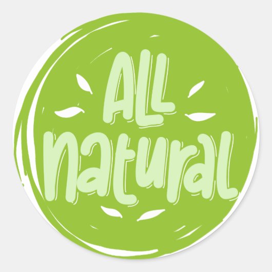 Alle natuurlijke Vegan Classic Round Sticker (Voorkant)