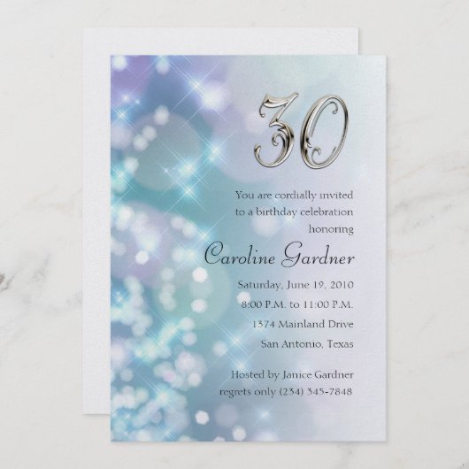 Alle neen-vogeldagen uitnodiging Glamor Lichten (Voorkant / Achterkant)