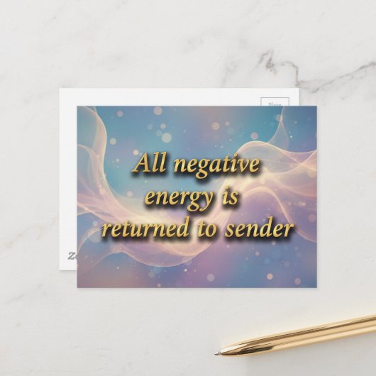 Alle negatieve energie wordt teruggestuurd naar de briefkaart (Voorkant / Achterkant in situ)
