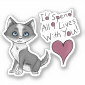 Alle negen levens sticker (Voorkant)