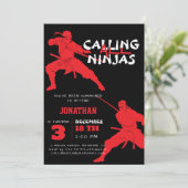 Alle Ninjas 3e verjaardag voor kinderen Kaart (Staand voorkant)