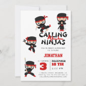 Alle Ninjas Boy verjaardagen Kaart (Voorkant)