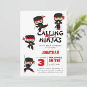 Alle Ninjas Boy verjaardagen Kaart (Staand voorkant)