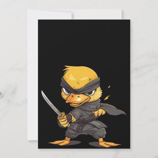 Alle Ninjas Grappige Eend Verjaardag Kaart (Achterkant)