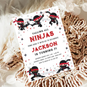 Alle Ninjas Martial Arts Boy Verjaardag Kaart