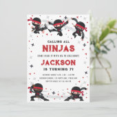 Alle Ninjas Martial Arts Boy Verjaardag Kaart (Staand voorkant)