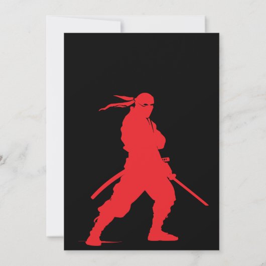 Alle Ninjas Silhouette Verjaardag Kaart (Achterkant)