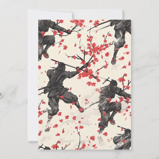 Alle Ninjas Tori Japanners zijn jarig Kaart (Achterkant)