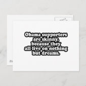 ALLE OBAMA-SUPPORTERS LEVEN OP DREAMS BRIEFKAART (Voorkant / Achterkant)