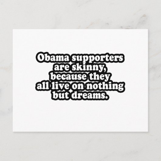 ALLE OBAMA-SUPPORTERS LEVEN OP DREAMS BRIEFKAART (Voorkant)
