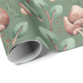Alle Occasie Eucalyptus Forest paddenstoelen op gr Cadeaupapier (Rol Hoek)