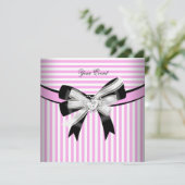Alle Occasies Roze Zwarte Witte Stripe Partij (2) Kaart (Staand voorkant)