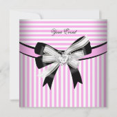 Alle Occasies Roze Zwarte Witte Stripe Partij (2) Kaart (Voorkant)