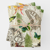 Alle Occasion Antiek Kijk Butterflies en Ferns Inpakpapier Vel (In situ)