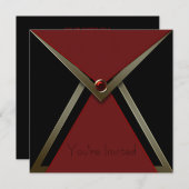 Alle Occasion Black Red Invitation Sjabloon Kaart (Voorkant / Achterkant)