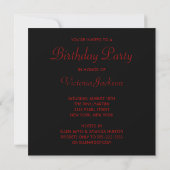 Alle Occasion Black Red Invitation Sjabloon Kaart (Achterkant)