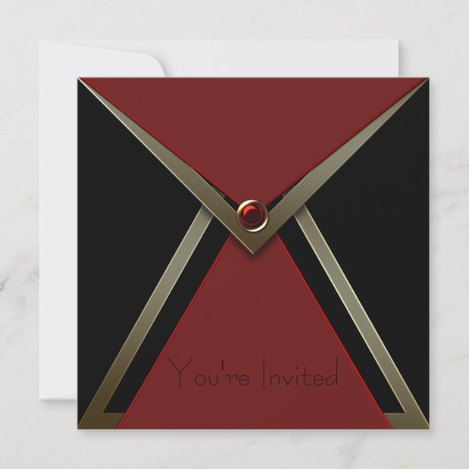 Alle Occasion Black Red Invitation Sjabloon Kaart (Voorkant)