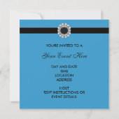 Alle Occasion Blauwgroen Black Invitation Sjabloon Kaart (Achterkant)