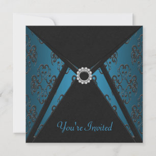 Alle Occasion Blauwgroen Black Invitation Sjabloon Kaart