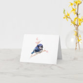 Alle Occasion Blue Jay Bird Folted Wenskaart Kaart (Gele Bloem)