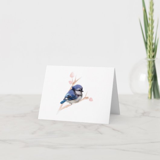 Alle Occasion Blue Jay Bird Folted Wenskaart Kaart (Voorkant)