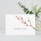 Alle Occasion Cherry Blossom Dank je Notecard Bedankkaart (Staand voorkant)