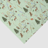 Alle Occasion Woodland Animals Plant Sage Green Tissuepapier (Detail)