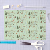 Alle Occasion Woodland Animals Plant Sage Green Tissuepapier (Craft)