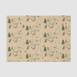 Alle Occasion Woodland Animals Plant Tan Tissuepapier