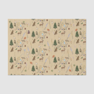 Alle Occasion Woodland Animals Plant Tan Tissuepapier