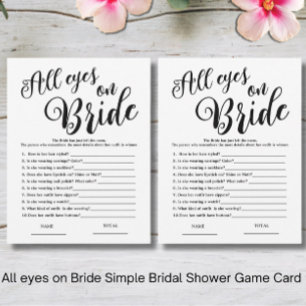 Alle ogen op Bride Simple Vrijgezellenfeest Game Kaart