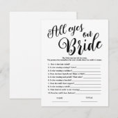 Alle ogen op Bride Simple Vrijgezellenfeest Game Kaart (Voorkant / Achterkant)