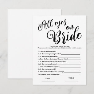 Alle ogen op Bride Simple Vrijgezellenfeest Game Kaart