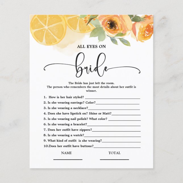 Alle ogen op Bride Vrijgezellenfeest Game (Voorkant)