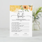 Alle ogen op Bride Vrijgezellenfeest Game Kaart (Staand voorkant)