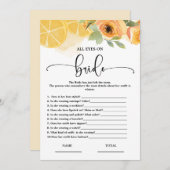 Alle ogen op Bride Vrijgezellenfeest Game Kaart (Voorkant / Achterkant)