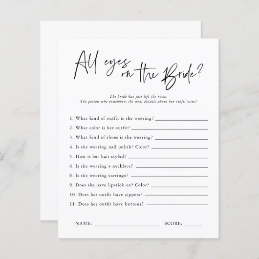 Alle ogen op de Bride | VRIJGEZELLENFEEST (Voorkant / Achterkant)