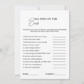 Alle ogen op de bruid Vrijgezellenfeest spel Kaart (Voorkant)