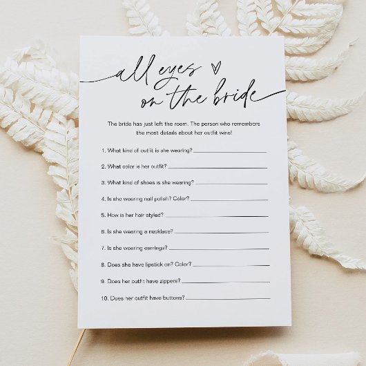 Alle ogen op het spel met het bride Vrijgezellenfe Kaart