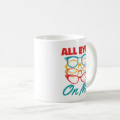 Alle ogen op mij Grappige Optometrist Optometrie Koffiemok (Voorkant rechts)