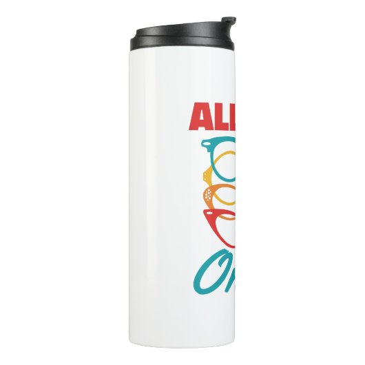 Alle ogen op mij Grappige Optometrist Optometrie Thermosbeker (Gedraaid links)