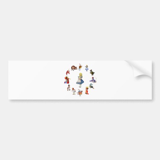 ALLE ONGEVEER IN WONDERLAND BUMPERSTICKER (Voorkant)
