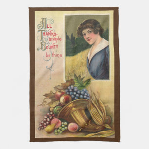Alle oogst van Thanksgiving zij de uwe Theedoek