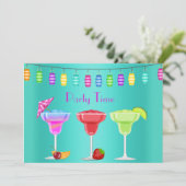 ALLE OPENBAARMAKING BEACH COCKTAIL PARTIJ INVITATI KAART (Staand voorkant)